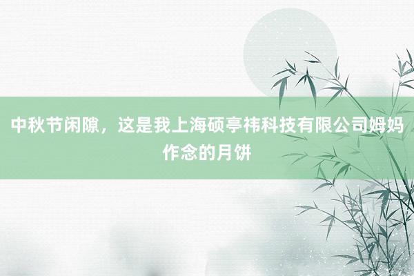 中秋节闲隙,这是我上海硕亭祎科技有限公司姆妈作念的月饼